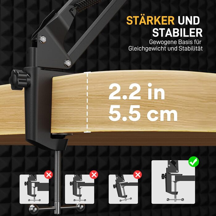 Мікрофон Maono з кріпленням-стійкою для подкастів, геймінгу, стрімінгу та запису - BA20, чорний