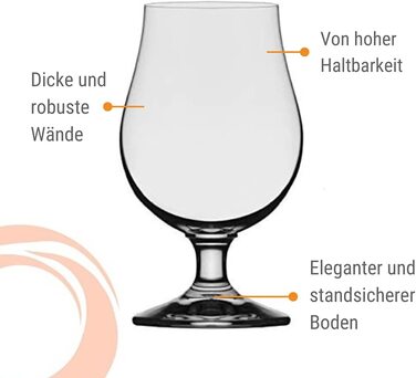 Пивний тюльпан Stlzle Lausitz Берлінської серії об'ємом 390 мл I набір з 6 пляшок I красиві пивні келихи об'ємом 0,3 л I можна мити в посудомийній машині I благородний неетилований