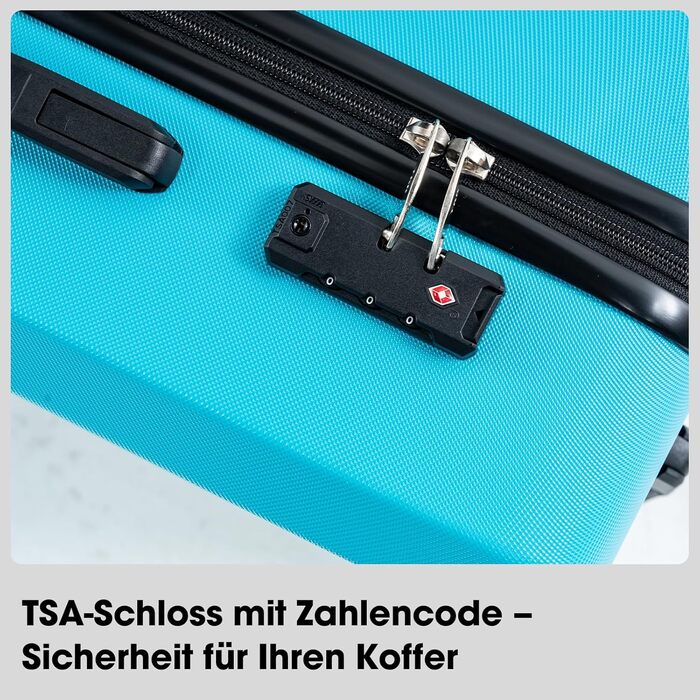 Набір валіз Vallsero 5шт, Gepäck Set, Trolleys, ABS, TSA-Schloss, Рожеве золото, блакитний колір