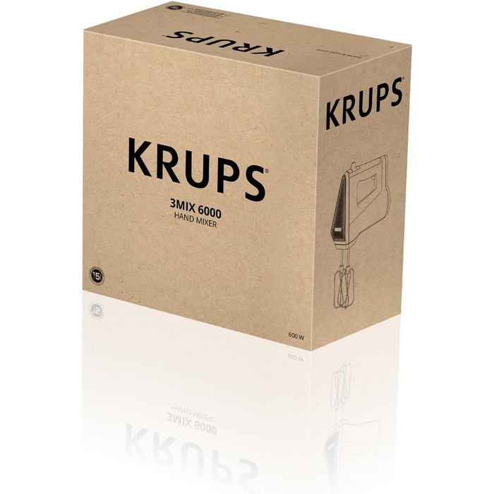 Міксер ручний Krups 3 Mix 4000, 450 Вт, білий/сірий - насадки для збивання та замісу тіста