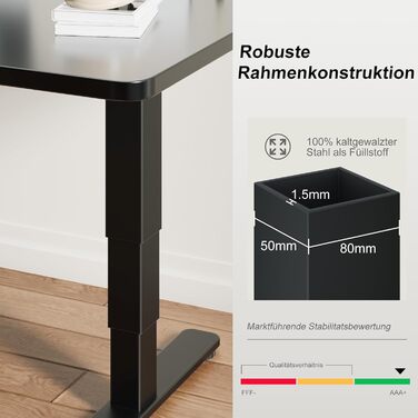 Електричний столик-трансформер Devoko з регулюванням висоти 60-125 см, 3 пам'яті, чорний