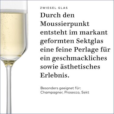 Набір для романтичного вечора Zwiesel Glas Date Night Pure (4 шт.): келихи для шампанського (297 мл) та червоного вина (540 мл), Tritan®-кришталь, Made in Germany