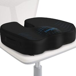 Подушка для офісного крісла TushGuard, Memory Foam, чорна, X-Large - для спини, куприка, ішіасу, куприка, полегшення болю