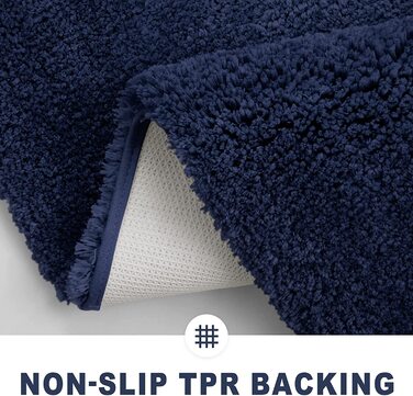 Набір килимків для ванної кімнати Homaxy, 2 шт. - нековзний, м'який, з високим ворсом, мікрофібра, 60 x 120 см, темно-синій