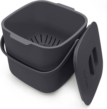 Відро для компосту YourCasa - 7 л-для побутових органічних відходів на кухні - можна мити в посудомийній машині-не має запаху-знімна внутрішня вставка-органічна кошик для сміття з кришкою кухонний кошик для органічних відходів (антрацит)