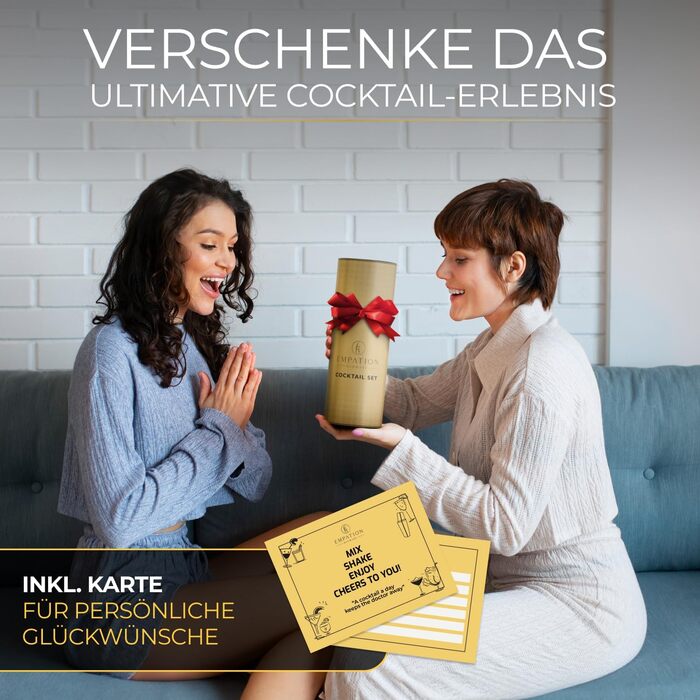 Набір для коктейлів Cobbler 700мл з нержавіючої сталі, професійний шейкер для барменів з підставкою та рецептами, класичний набір (Gold)