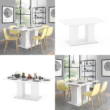 Розсувний обідній стіл Vicco Dix, дуб Goldkraft, 140 x 90 см, колір білий / Flyaway Orchidee