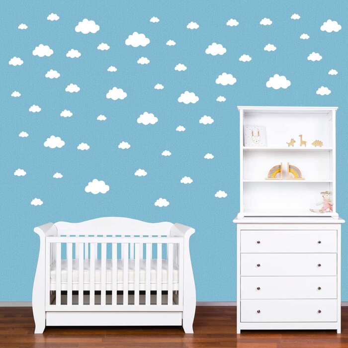 Наклейки на стіну PREMYO з 30 хмарами для дитячої кімнати