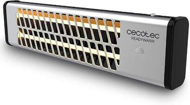 Обігрівач настінний кварцовий Cecotec Ready Warm 7000 Quartz Bath, 1200 Вт, 2 режими, для ванної кімнати, захисна решітка, IP24, 10 м², 16 x 56.5 x 13.3 см