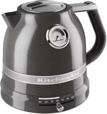 Електричний чайник KitchenAid з регулюванням температури 50-100°C, 1.5L, нержавіюча сталь, Empire, з індикатором рівня води та фільтром від накипу