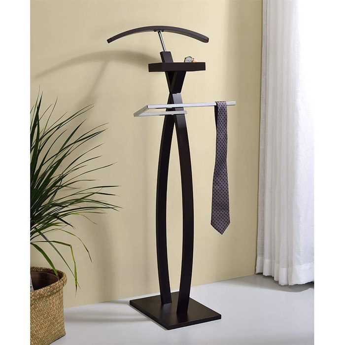 Стійка для одягу Herrendiener з вішалкою для штанів, практичний буфет для одягу з полицею для прикрас, сучасний чоловічий/жіночий стійка для одягу білого (темно-коричневого) кольору