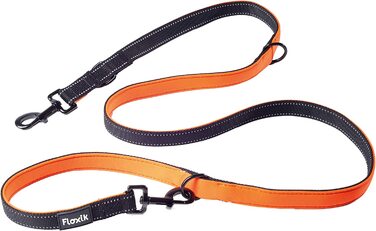 Повідець для вигулу собак Floxik / повідець преміум-класу для собак / багаторазовий регульований світловідбиваючий повідець для собак-чорний / помаранчевий