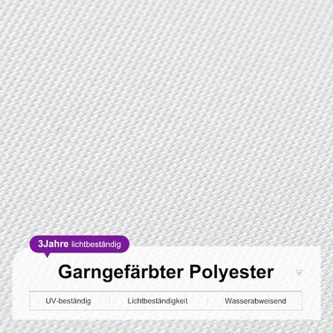 Парасолька від сонця PURPLE LEAF 300x300 см, велика підвісна парасолька-ампел з рукою-курбою, поворотом на 360° та хрест-підставкою для тераси та балкона, біла