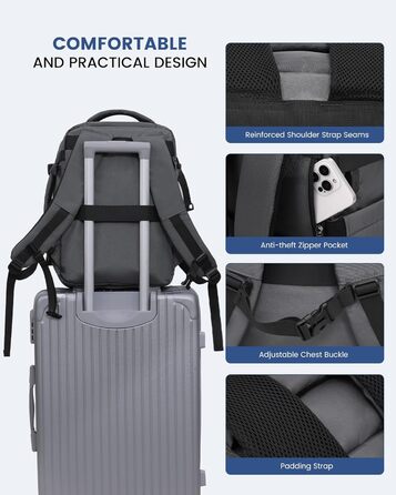 Рюкзак ручної об'єм 40x30x20 LOVEVOOK: Рюкзак для подорожей, 24л, з USB, для ноутбука 14