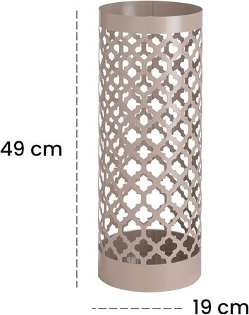 Підставка для парасольок для дому Baroni Тримач парасольки сучасного дизайну з металу, класичний та знімний з 2 гачками та контейнером, 19 x 19 x 49 см (сіро-коричневий)