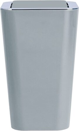 Відро з поворотною кришкою WENKO Candy Grey-Контейнер для відходів з поворотною кришкою місткість 6 л, полістирол, 18 x 28,5 x 18 см