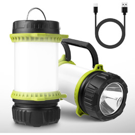 Світлодіодна ручна лампа, кемпінгова лампа з регулюванням яскравості, акумуляторна, 500 лм CREE LED, з попереджувальним світлом, для активного відпочинку на свіжому повітрі