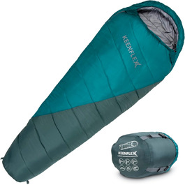 Спальний мішок KeenFlex 3-4 сезони, +7.2°C до -23.4°C, 1500/2150 г, для кемпінгу, літній та зимовий, машинне прання