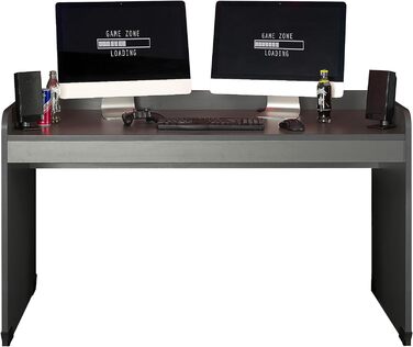 Ігровий стіл, розкладний комп'ютерний стіл, письмовий стіл для молодіжної кімнати204 x 84,5 x72 см (графіт, ШхВхГ 144x83x72 см)