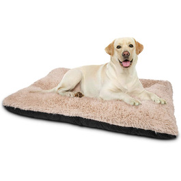 Ліжко для собак JOEJOY середнього розміру, пухнаста подушка для собак, що миється, м'яка і зручна, не викликає занепокоєння, нековзна килимок для собак, S (73537 см) s (73 х 53 см) бежевий
