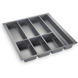 Універсальна вставка для столових приладів сріблясто-сірий ящик для столових приладів для ящика розміром 60 (473,5 x 526 мм) (ширина 426 мм (для корпусу 50))