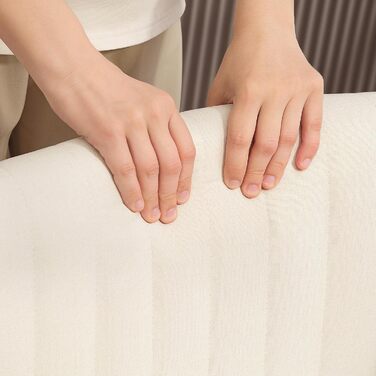 Крісло офісне без підлокітників HOMCOM, тканина льон, регульоване, поворотне, для дому, кремове