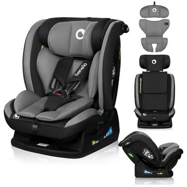 Автокрісло Lionelo AART для дітей 40-150 см, R129 (I-SIZE), сірий колір, регулювання спинки та підголівника