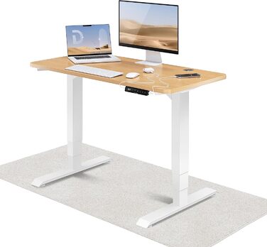 Стіл з регулюванням висоти Desktronic 120x60см, електричний, з подвійним двигуном, білий/дуб