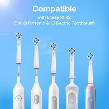 Електрична зубна щітка Bitvae з 8 насадок для дорослих та дітей, кейс, 5 режимів, таймер 2 хв, 60 днів роботи, (R1H3, Біла)