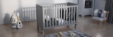 Дитяче ліжко-приліжкова ліжечко Love For Sleep 120x60 з матрацом з піною Aloe Vera, сіре - ліжко для новонароджених, збірна конструкція