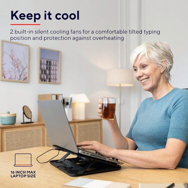 Підставка для ноутбука Trust Zeff, регульована висота, 16 дюймів, чорна, для Lenovo, Macbook, HP, Dell, офіс, дім