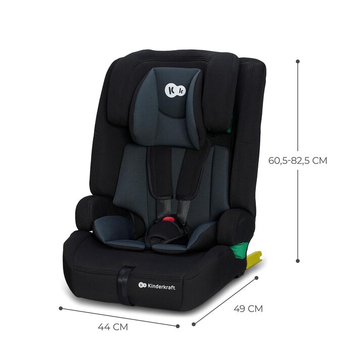 Автокрісло Kinderkraft SAFETY FIX 2 I-SIZE (76-150 см) – 9-36 кг, Isofix, регулювання підголівника, чорний CLASSIC