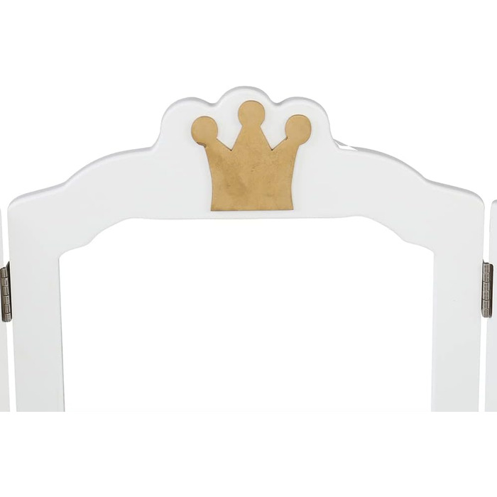 Дитячий туалетний столик LEADZM з пуфом для дівчаток, з двома 180° дзеркалами та ящиком, для дітей 3-9 років (білий & рожевий)