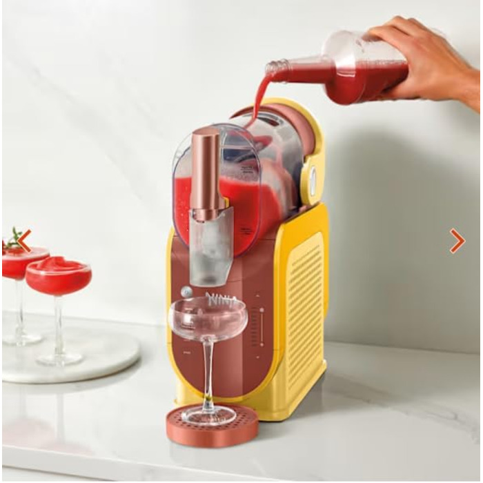 Машина для приготування смузі Ninja SLUSHi, для смузі, коктейлів, фраппе, молочних коктейлів та замороженого соку, без льоду, технологія WhisperChill, об'єм 1.9 л, Orange FS301EUOR