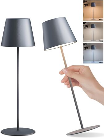 LED настільна лампа FUYO 2 шт. в наборі, акумуляторна, USB-C, сенсорне керування, регулювання яскравості, 2700K-6000K, 3 кольори, для дому та вулиці (чорний)