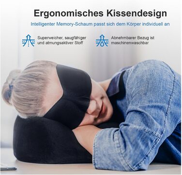 Набір для подорожей Proglobe: подушка для шиї, маска для сну, навушники, ковдра та сумка. 100% Memory Foam