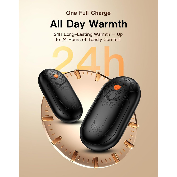 Електричні грілки для рук 2 шт. | Перезаряджаються, 3 режими нагріву, 6000mAh | Для жінок та чоловіків, кемпінг, полювання, гольф