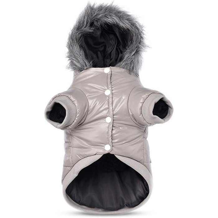 Пальто для собак PETCUTE зимовий одяг для собак водонепроникна куртка для собак тепла флісова куртка з підкладкою для собак (середній, сірий)