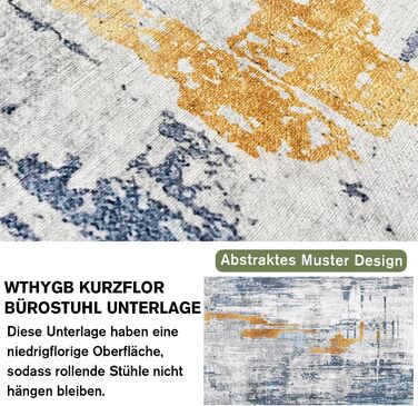 Захисна килимок під офісний стілець WTHYGB для захисту підлоги (90x120 см, синьо-жовтий)