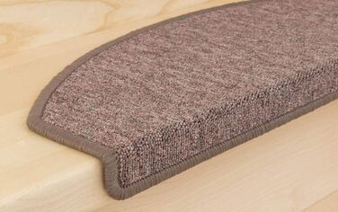 Ступінчасті килимки Metzker Ariston Світло-коричневий напівкруглий комплект з 15 предметів I без килимового покриття (ступінчасті килимки напівкруглий комплект з 15 предметів, бігунки 80 x 125 см (BxL))