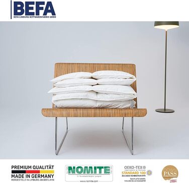 Пухова ковдра BEFA NATUR 155x220 см, 90 гусячий пух, підходить для алергіків, Oeko-Tex 100, зимова ковдра