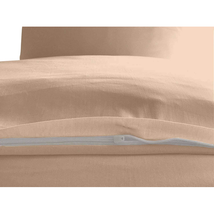 Постільна білизна Mixibaby з бавовни Renforce на блискавці розмір дизайн 2-3 шт. на вибір, колір постільної білизни Розмір (155 х 220 см, світло-коричневий)