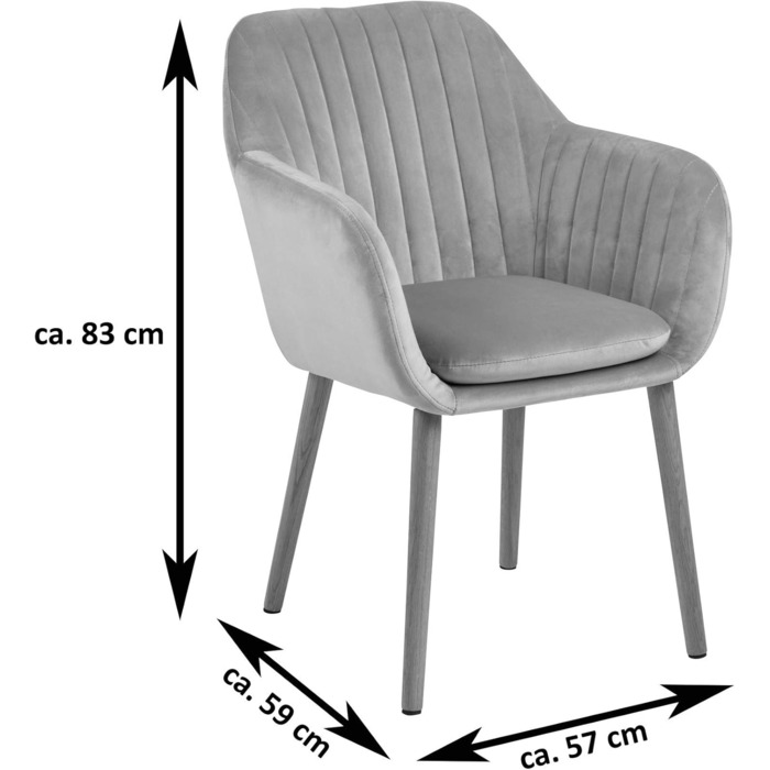 AC Design Furniture Стілець для їдальні Wendy, 57x61x83 см, Флаконно-зелений/Дуб, Велюр/Дуб