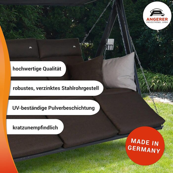 Гойдалка Ангерер Голлівуд Лаунж Смарт – зручна гойдалка для відпочинку з функцією ліжка, Made in Germany, преміум-якість, коричнева