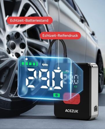 Портативний пусковий пристрій 7000A з компресором 150PSI для автомобілів, 12V, LED-ліхтарик