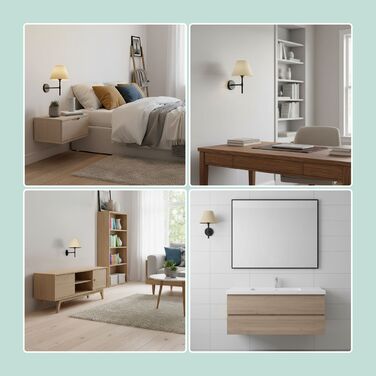 Relaxdays Стильна настінна лампа з тканинним абажуром