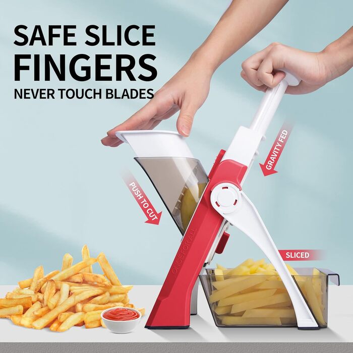 Регульований овочевий слайсер-мандліна для нарізки овочів та картоплі (рожевий)