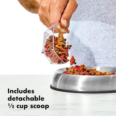 OXO Good Grips Pet POP Контейнер для корму тварин – 4,2 л з лопаткою | Ідеально для собак до 1,8 кг або котів до 1,6 кг | Герметичний, BPA-free