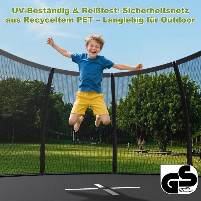 Батут Devoko вуличний Ø305 см з захисною сіткою та драбиною, чорний - Дитячий садовий батут з сертифікатом GS