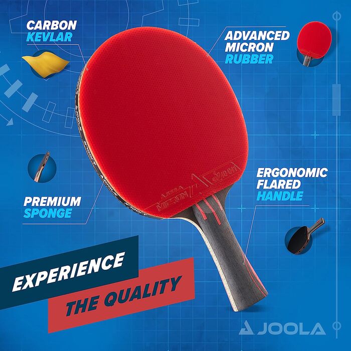 Набори для настільного тенісу і настільного тенісу JOOLA Infinity Overdrive-Ракетка з технологією вуглецевого кевлара і подвійна чорна гума для екстремальних швидкостей-Набір для пінг-понгу включає в себе 10 3-зіркових кульок для пінг-понгу і тримач (черв